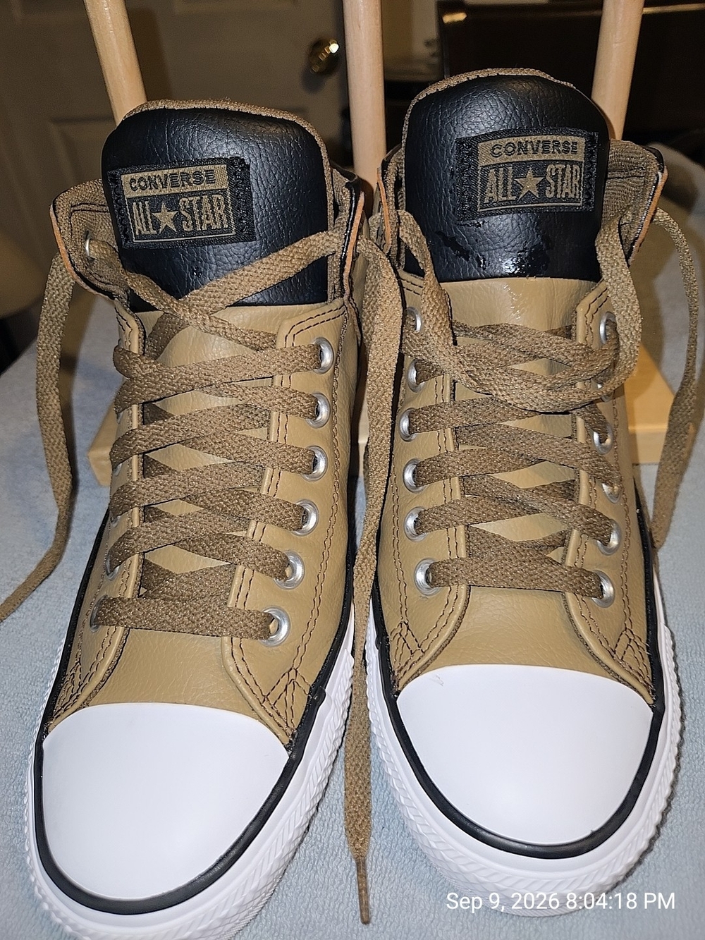 Converse Men’s Tan and Black High-Top Sneakers